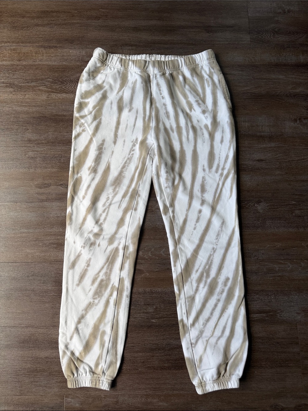 Good American Cream & Tan Tie-Dye Jogger Pants